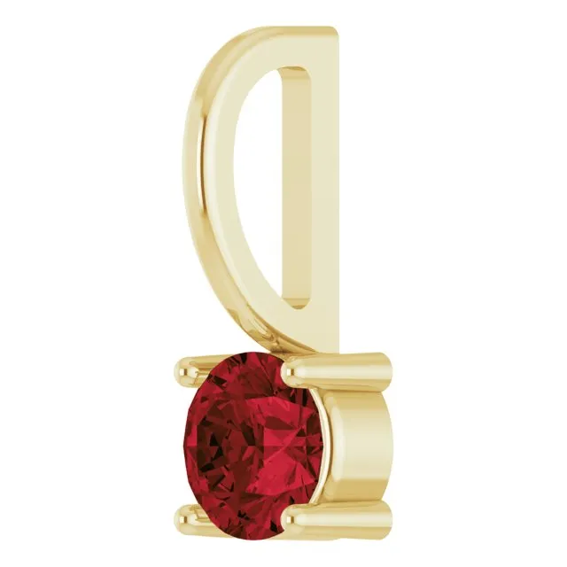 Charm Necklaces TreasureFineJewelers 14K Yellow Gold Imitation Mozambique Garnet Solitaire CharmPendant
