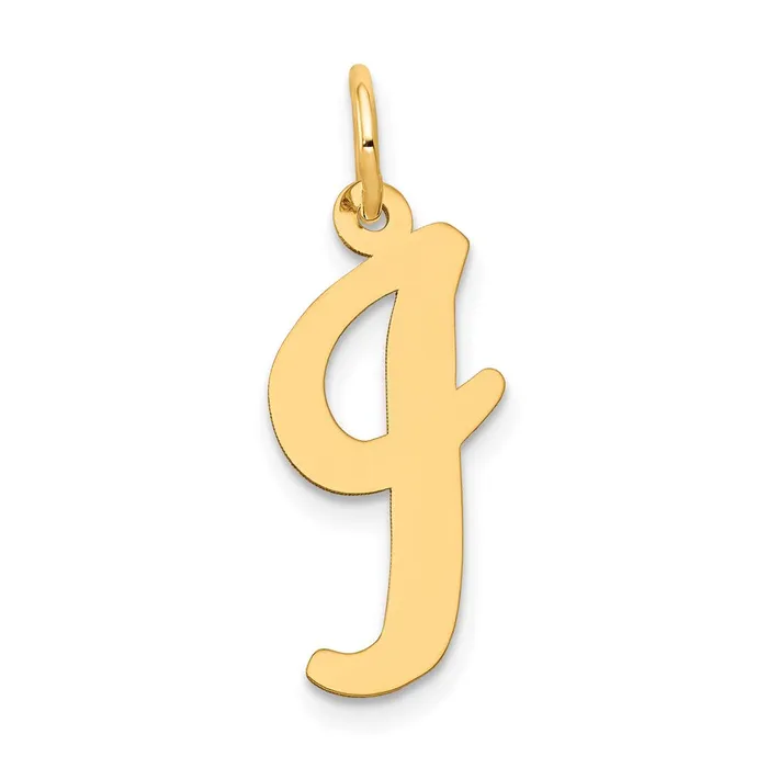 Charm Necklaces TreasureFineJewelers 14k Yellow Gold Large Script Letter I Initial Charm Charm Necklaces TreasureFineJewelers 14k Yellow Gold Large Script Letter I Initial Charm
