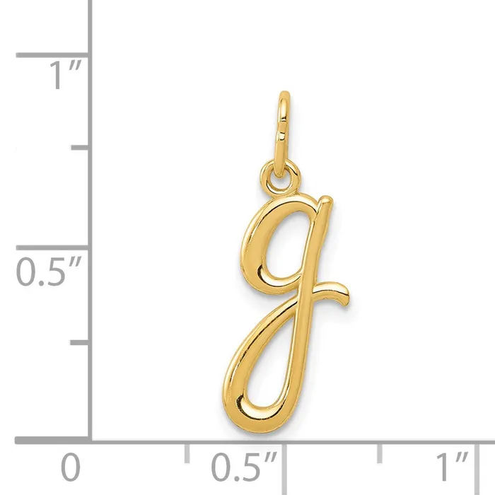 Charm Necklaces TreasureFineJewelers 14k Yellow Gold Letter G Initial Charm