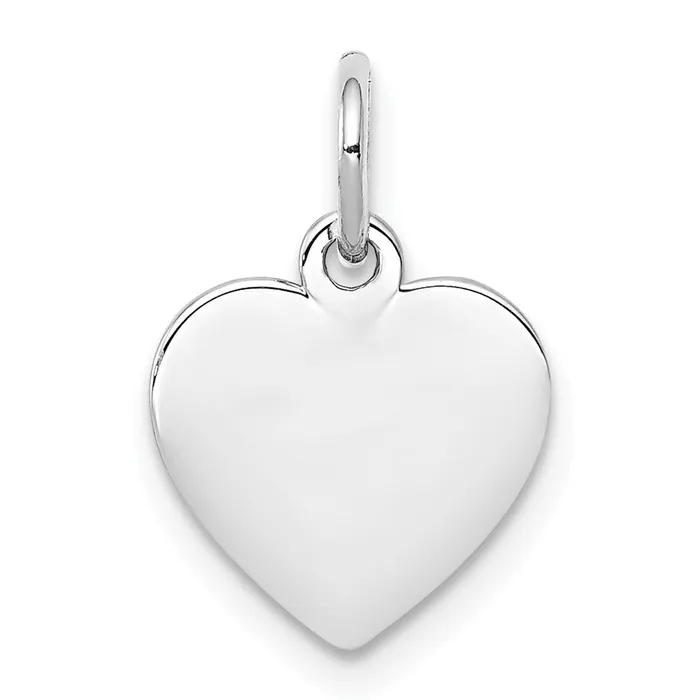 Charm Necklaces TreasureFineJewelers SS Rhplt Engraveable Heart Polished FrontSatin Back Disc Charm Charm Necklaces TreasureFineJewelers SS Rhplt Engraveable Heart Polished FrontSatin Back Disc Charm