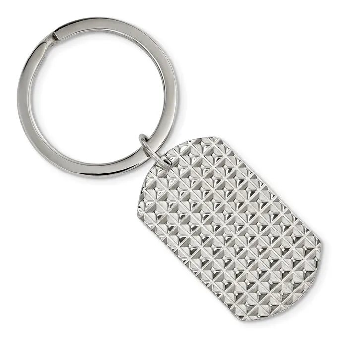 Chisel Stainless Steel Polished and Textured Reversible Key Ring TreasureFineJewelers Rings Chisel Stainless Steel Polished and Textured Reversible Key Ring TreasureFineJewelers Rings
