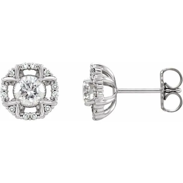 Earrings 14K White 58 CTW Diamond Earrings TreasureFineJewelers