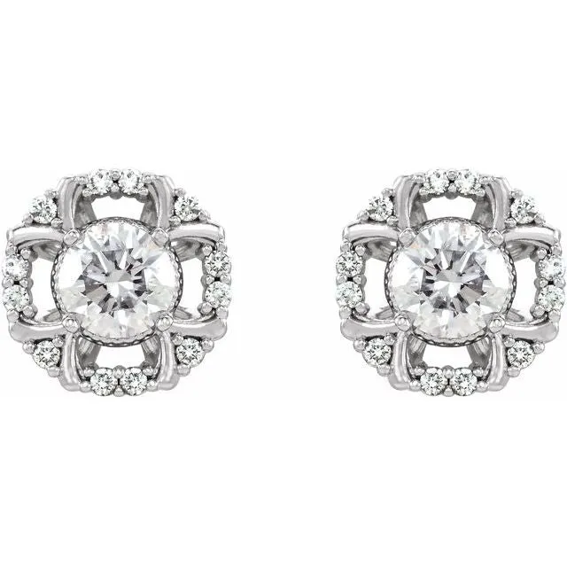 Earrings 14K White 58 CTW Diamond Earrings TreasureFineJewelers