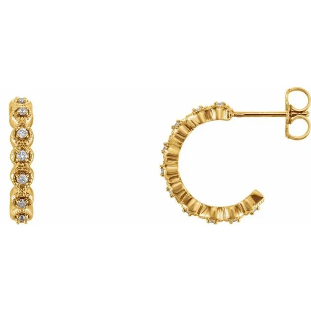 Earrings 14K Yellow 16 CTW Diamond Hoop Earrings TreasureFineJewelers