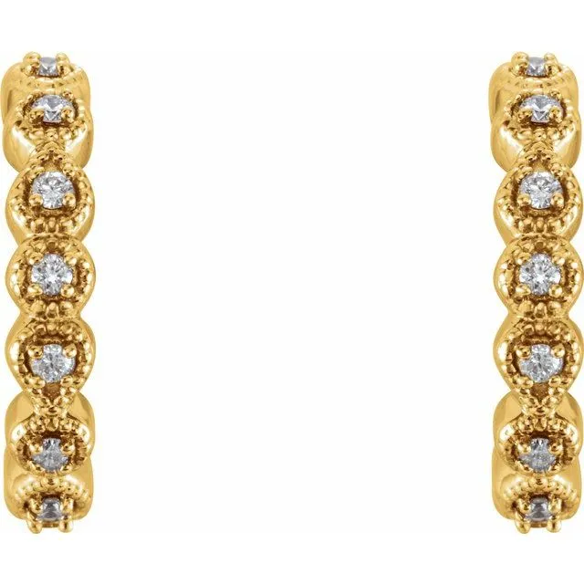 Earrings 14K Yellow 16 CTW Diamond Hoop Earrings TreasureFineJewelers