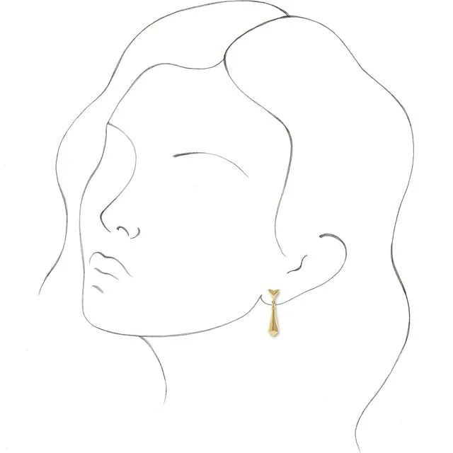 Earrings 14K Yellow Gold Geometric Dangle Earrings TreasureFineJewelers