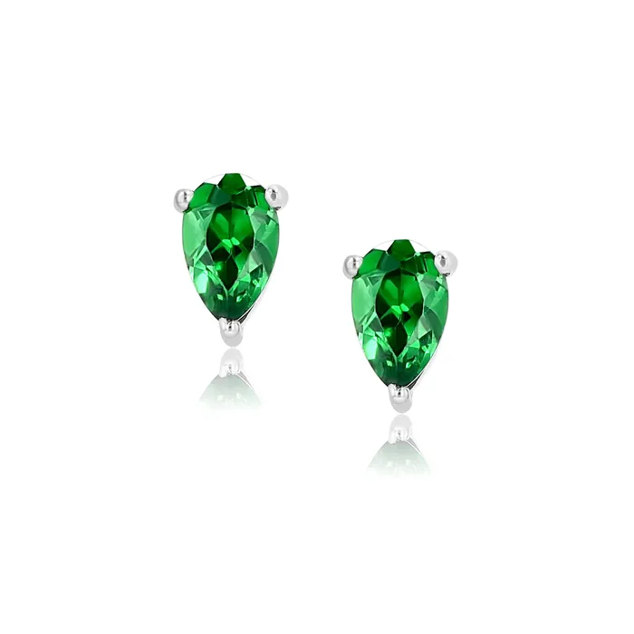 Earrings Ema Jewels Aletheia Emerald Sterling Silver Earrings