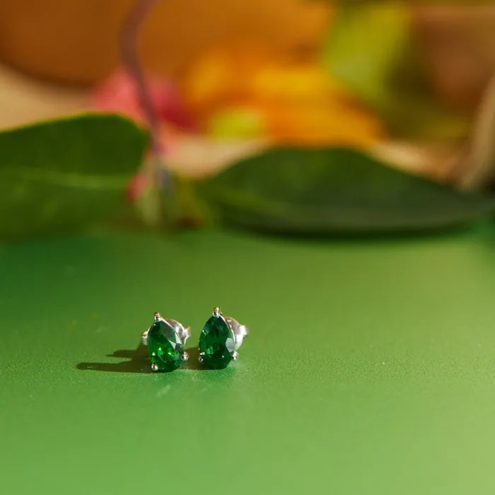 Earrings Ema Jewels Aletheia Emerald Sterling Silver Earrings