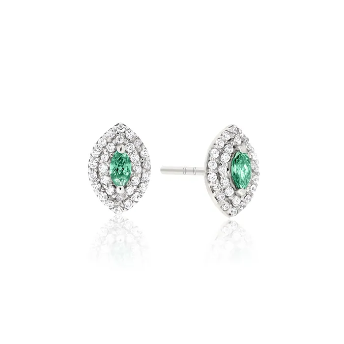Earrings Hecate Emerald Sterling Silver Earrings Ema Jewels