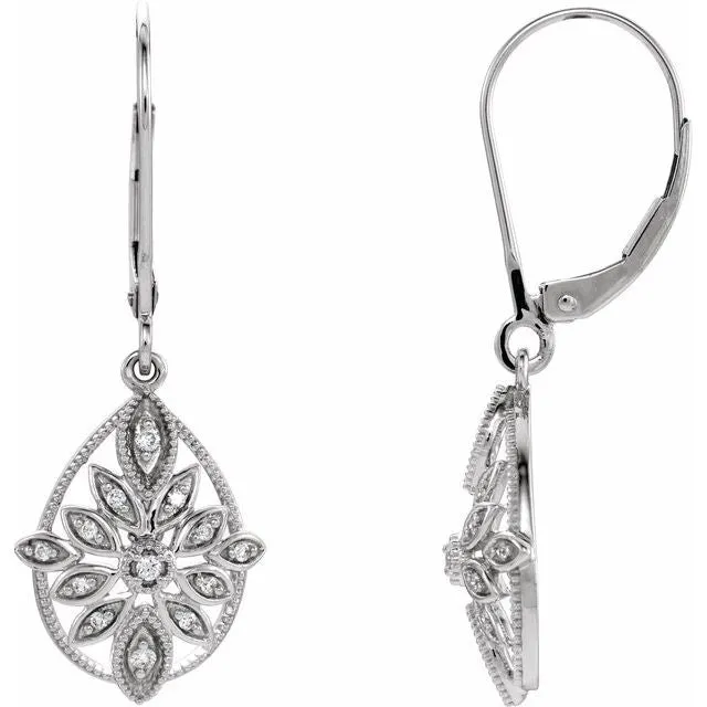 Earrings Sterling Silver 16 CTW Diamond Granulated Filigree Earrings TreasureFineJewelers Earrings Sterling Silver 16 CTW Diamond Granulated Filigree Earrings TreasureFineJewelers