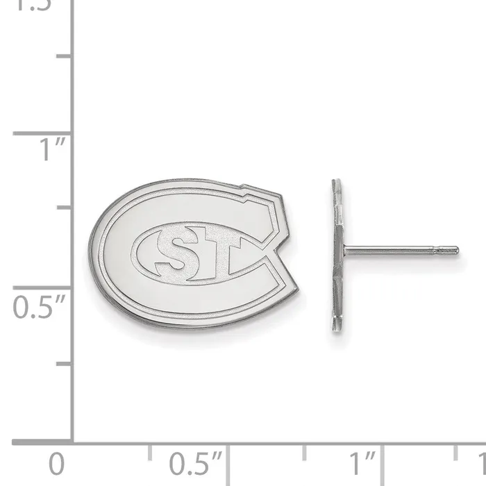 Earrings TreasureFineJewelers 10K White Gold St Cloud State Small Post Earrings