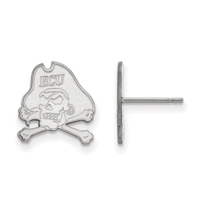 Earrings TreasureFineJewelers 14K White Gold East Carolina University Small Post Earrings Earrings TreasureFineJewelers 14K White Gold East Carolina University Small Post Earrings