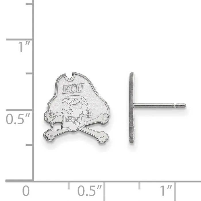 Earrings TreasureFineJewelers 14K White Gold East Carolina University Small Post Earrings