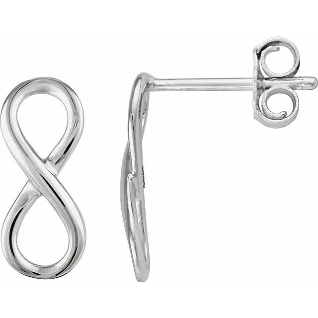 Earrings TreasureFineJewelers 14K White Gold InfinityInspired Earrings