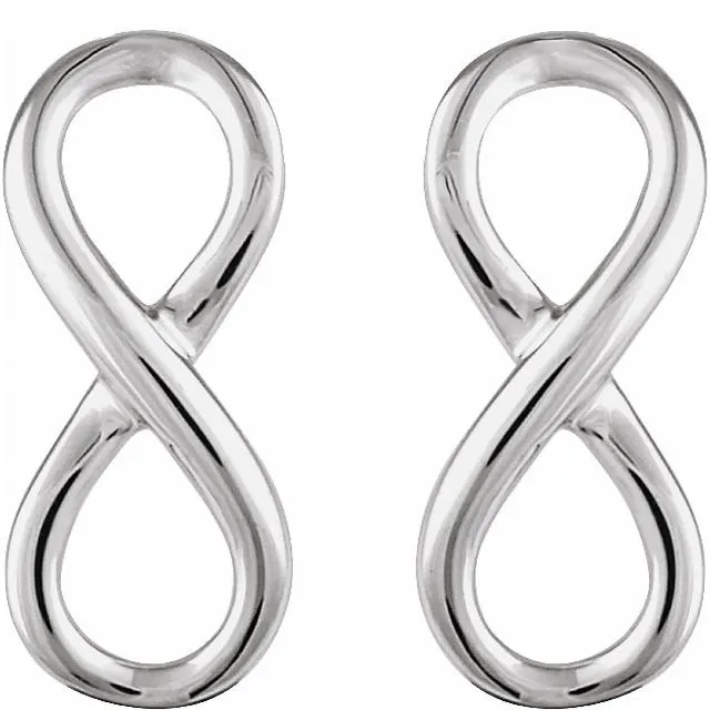 Earrings TreasureFineJewelers 14K White Gold InfinityInspired Earrings