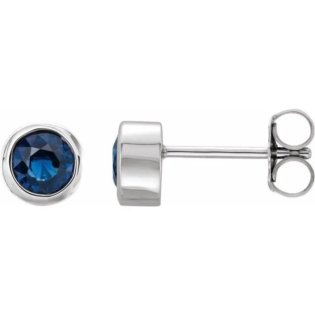 Earrings TreasureFineJewelers Sterling Silver 4 mm Round Imitation Blue Sapphire Birthstone Earrings Earrings TreasureFineJewelers Sterling Silver 4 mm Round Imitation Blue Sapphire Birthstone Earrings