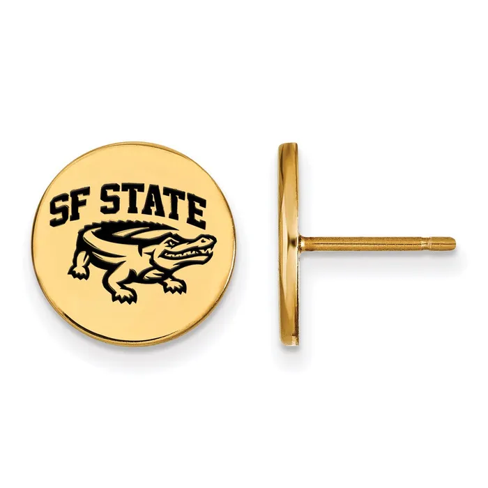 Earrings TreasureFineJewelers Sterling Silver Goldplated San Francisco State University Small Enameled Disc Post Earrings Earrings TreasureFineJewelers Sterling Silver Goldplated San Francisco State University Small Enameled Disc Post Earrings