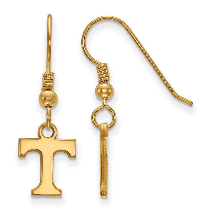 Earrings TreasureFineJewelers Sterling Silver Goldplated University of Tennessee Letter T Extra Small Dangle Wire Earrings Earrings TreasureFineJewelers Sterling Silver Goldplated University of Tennessee Letter T Extra Small Dangle Wire Earrings