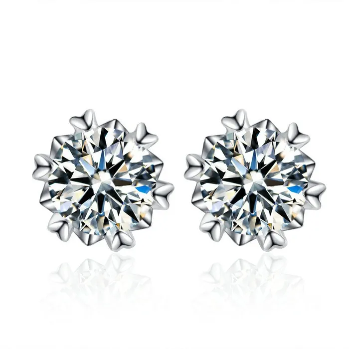 Earrings Trendolla Jewelry Love Snowflake Moissanite Stud Earrings Earrings