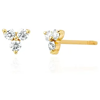 EF Collection Diamond Trio YG Stud Earrings 1 Pair EF Collection Earrings