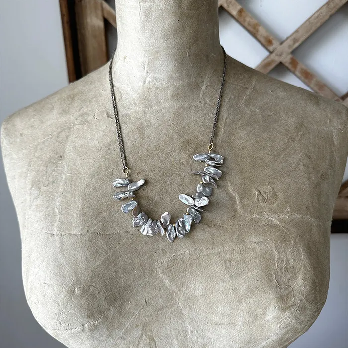 Eleni Freshwater Pearl Collar Necklace Robindira Unsworth Necklaces