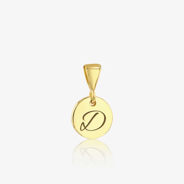 Ema Jewels D Initial Cursive Engraved Pendant ONLY 14K 925 Gold Vermeil Necklaces Ema Jewels D Initial Cursive Engraved Pendant ONLY 14K 925 Gold Vermeil Necklaces