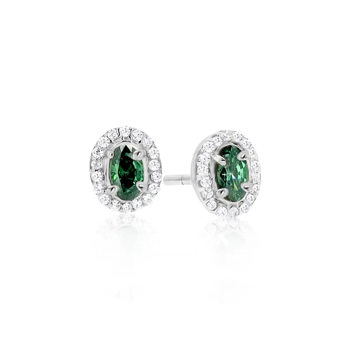 Euterpe Emerald Sterling Silver Earrings Ema Jewels Earrings