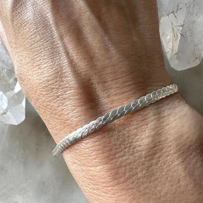 Herringbone Silver Chain Bracelet Robindira Unsworth Bracelets