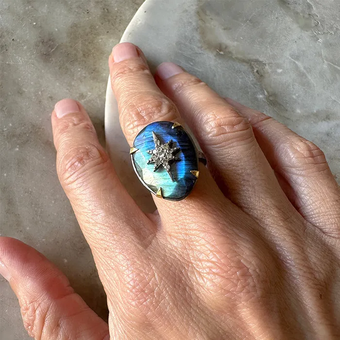 Kaira Labradorite Celestial Ring Robindira Unsworth Rings