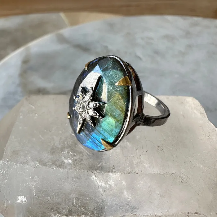 Kaira Labradorite Celestial Ring Robindira Unsworth Rings
