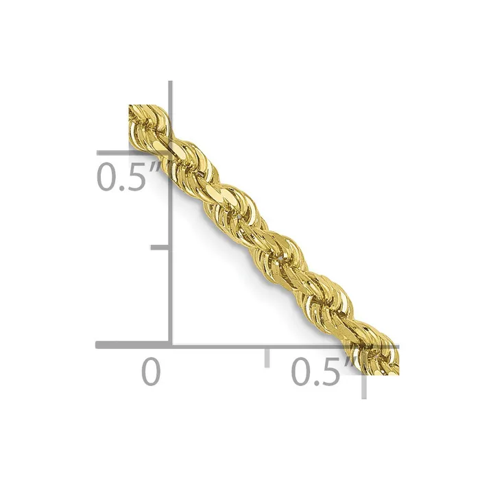 Leslies 10K 275mm DiamondCut Rope Chain TreasureFineJewelers Necklaces