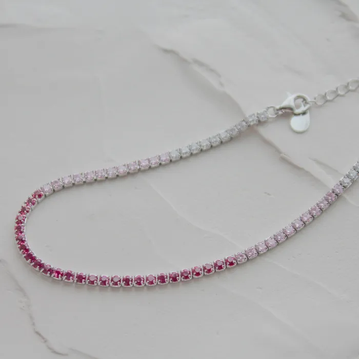 Liska Bracelets Pink Tennis Bracelet