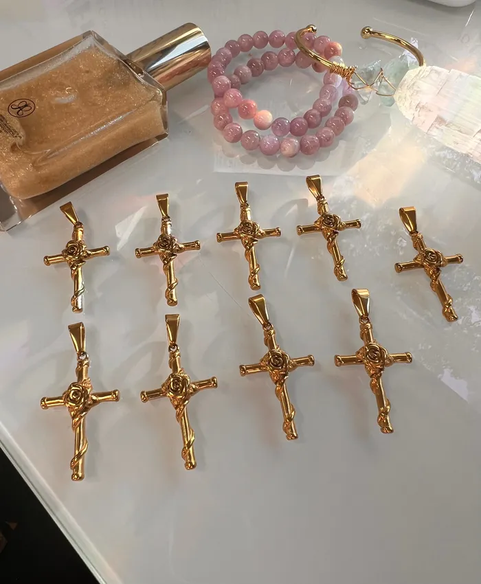 MP Jewelry Bracelets 9 pcs Wholesale Lot of Stainless Steel Crosses