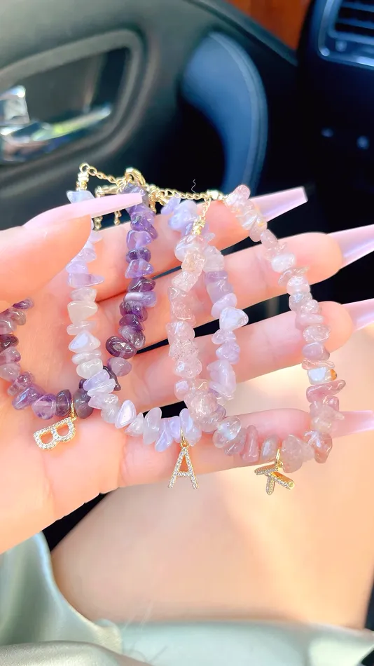 MP Jewelry Bracelets Dark Amethyst Initial Bracelet MP Jewelry Bracelets Dark Amethyst Initial Bracelet