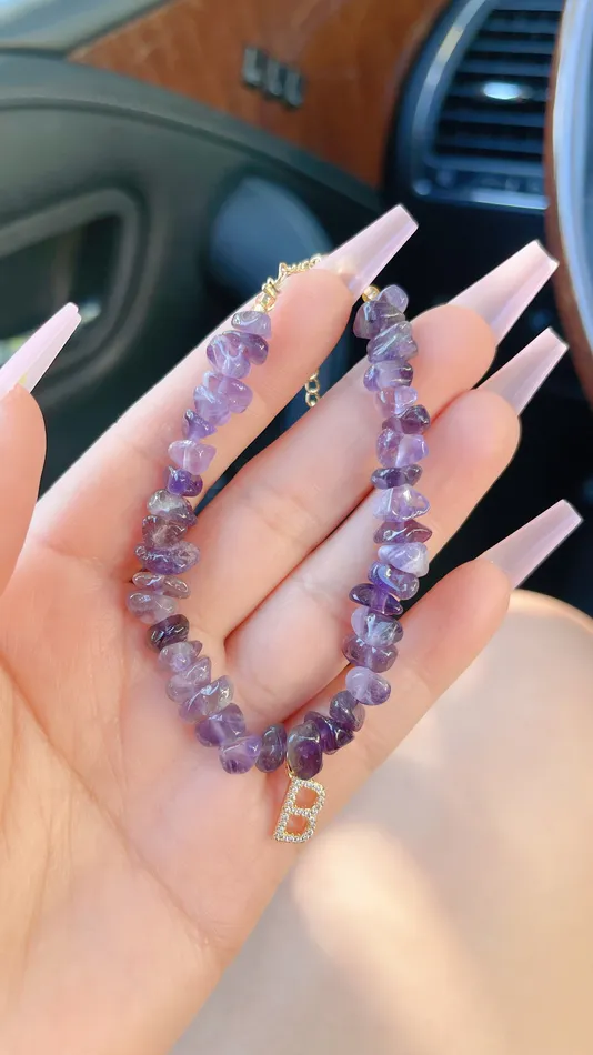 MP Jewelry Bracelets Dark Amethyst Initial Bracelet MP Jewelry Bracelets Dark Amethyst Initial Bracelet