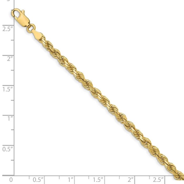 Necklaces 10K 35mm DiamondCut Rope Chain TreasureFineJewelers
