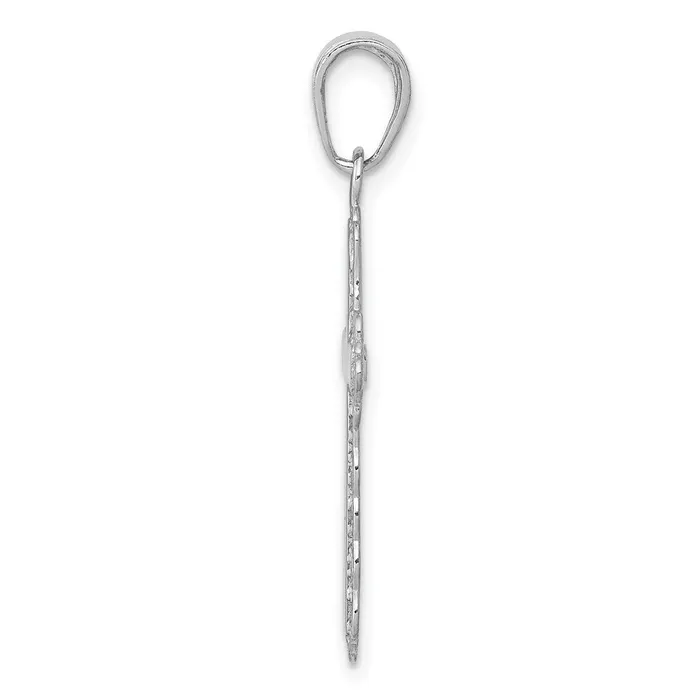 Necklaces 10k White Gold Lace Trim Cross Pendant TreasureFineJewelers