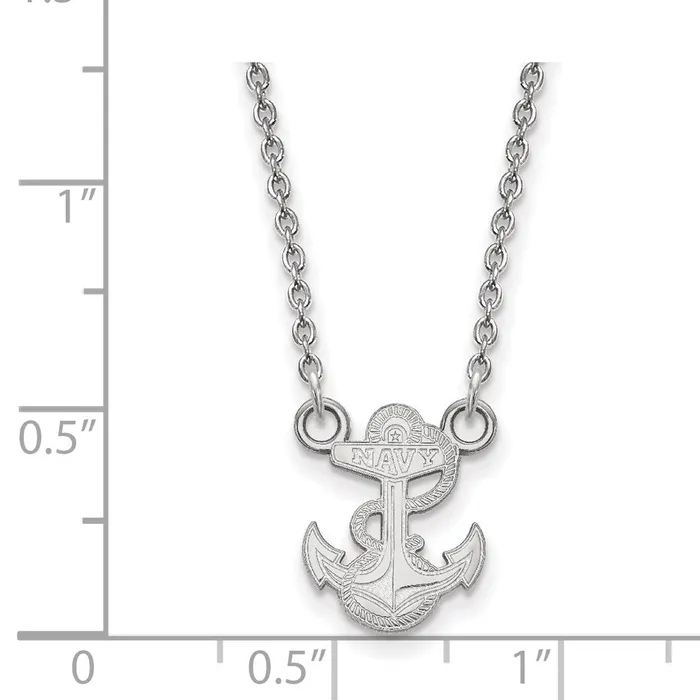 Necklaces 10K White Gold Navy Small Pendant with Necklace TreasureFineJewelers