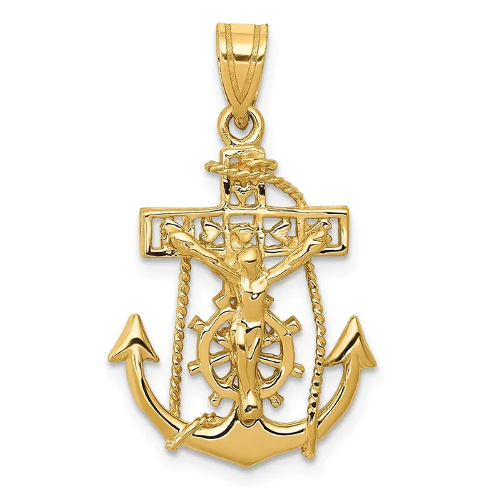 Necklaces 14k Mariners Cross Pendant TreasureFineJewelers