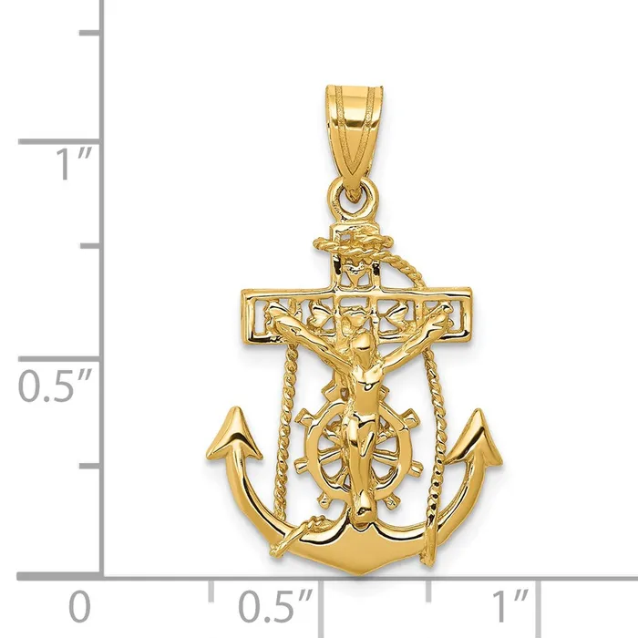 Necklaces 14k Mariners Cross Pendant TreasureFineJewelers