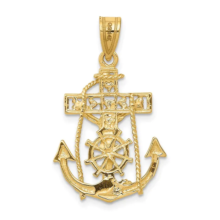 Necklaces 14k Mariners Cross Pendant TreasureFineJewelers