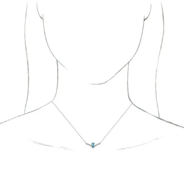 Necklaces 14K White Blue Zircon 06 CTW Diamond 18 Necklace TreasureFineJewelers