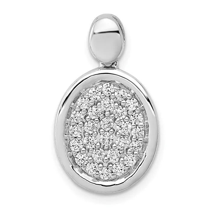 Necklaces 14k White Gold 12ct Diamond Fancy Oval Pendant TreasureFineJewelers Necklaces 14k White Gold 12ct Diamond Fancy Oval Pendant TreasureFineJewelers
