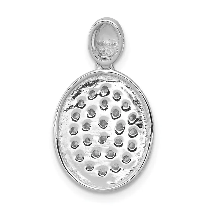 Necklaces 14k White Gold 12ct Diamond Fancy Oval Pendant TreasureFineJewelers