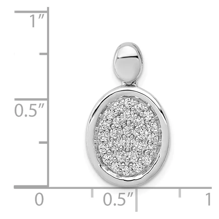Necklaces 14k White Gold 12ct Diamond Fancy Oval Pendant TreasureFineJewelers
