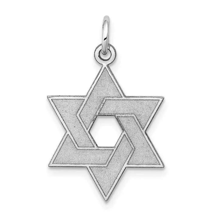Necklaces 14K White Gold Laser Designed Star of David Pendant TreasureFineJewelers Necklaces 14K White Gold Laser Designed Star of David Pendant TreasureFineJewelers