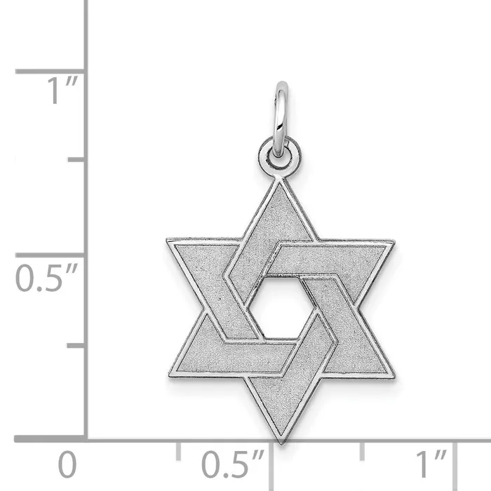 Necklaces 14K White Gold Laser Designed Star of David Pendant TreasureFineJewelers