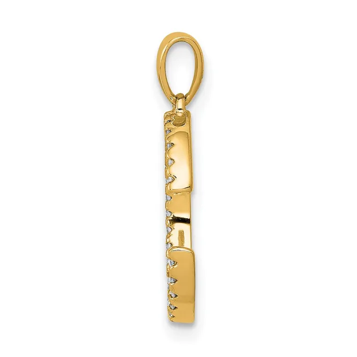 Necklaces 14k Yellow Gold Diamond Letter C Initial Pendant TreasureFineJewelers
