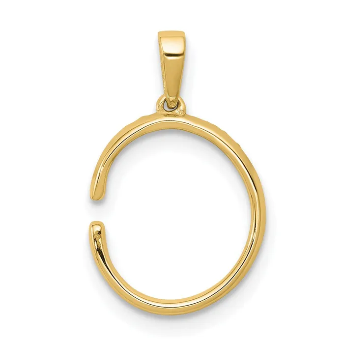 Necklaces 14k Yellow Gold Diamond Letter C Initial Pendant TreasureFineJewelers