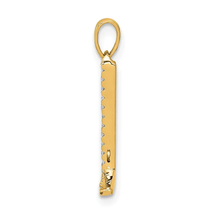 Necklaces 14k Yellow Gold Diamond Letter L Initial Pendant TreasureFineJewelers